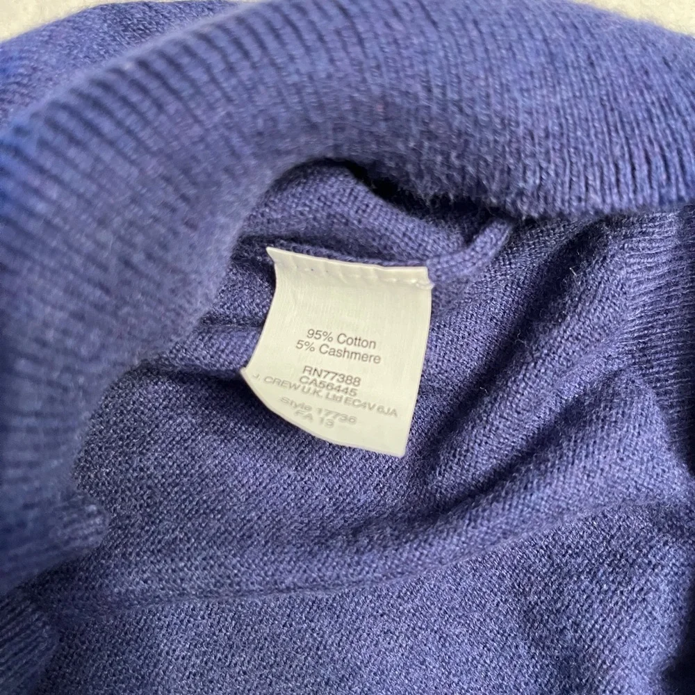 J.Crew Men’s Cotton Cashmere V Neck Sweater Blue Purple Small
